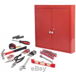 Hyper Tough 151-Piece Hand Tool Set Metal Wall Cabinet Adjustable Garage Steel