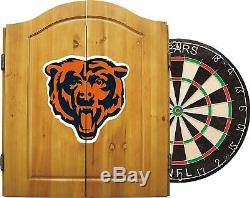 Imperial NFL Merchandise Dart Cabinet Set Steel Tip Dartboard Chicago Bears