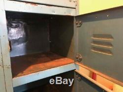 Industrial Steel Locker Set in Robin's Egg Blue, 24 Cubbies and Padlock Pulls
