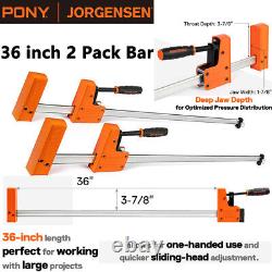 JORGENSEN 2PCS 36 Steel Bar Clamp 90° Cabinet Master Parallel Jaw Bar Clamp Set