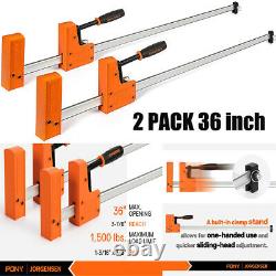 JORGENSEN 36-inch Bar Clamps 90°Cabinet Master Parallel Jaw Bar Clamp Set 2 PACK