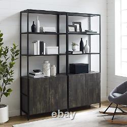 Jacobsen Etagere Set with Storage Cabinet, 2-Piece, Brown Ash
