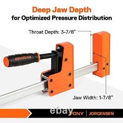 Jorgensen 18 Bar Clamp Set, 2-pack 90° Parallel Clamp Cabinet Master, Steel Jaw