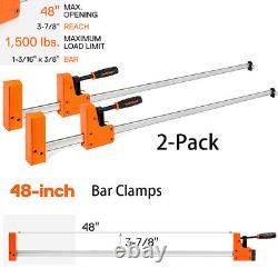 Jorgensen 48'' Bar Clamps 90°Cabinet Master Parallel Jaw Bar Clamp Set 2-pack