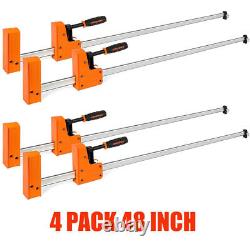 Jorgensen 4-Pack 48'' Bar Clamps 90° Cabinet Master Parallel Jaw Bar Clamp Set