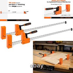 Jorgensen 4-Pack 48'' Bar Clamps 90° Cabinet Master Parallel Jaw Bar Clamp Set