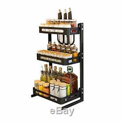 JoyRain Countertop Spice Rack Set, Stainless Steel Kitchen Cabinet (3 Tier)