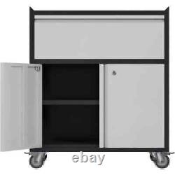 Kaikeeqli Freestanding Storage Cabinet Set 35.43H Lockable Metal In Black/Gray