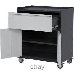 Kaikeeqli Freestanding Storage Cabinet Set 35.43H Lockable Metal In Black/Gray