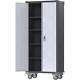 Kaikeeqli Storage Cabinet Set 31 X 71 Double Door Steel 4-shelves Black/grey