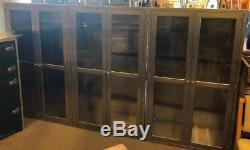Kitchen Medical Storage Cabinets, Stainless Steel, Glass, Built-ins Set of 3
