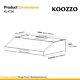 Koozzo 30/36 Ducted Under-cabinet Stainless Steel Range Hood, 860cfm