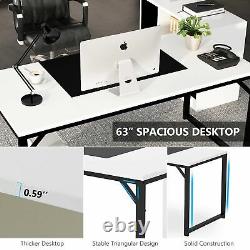 L-Shaped Computer Desk with File Cabinet White and Black Business Furniture Set