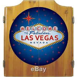 Las Vegas Wood Dart Cabinet Set. Trademark Gameroom. Brand New
