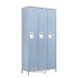 Lockable Freestanding Cabinets, 35.43 in. W x 72 in. H x 15.7 in. D, Light Grey