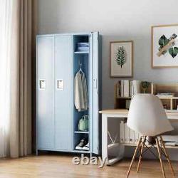 Lockable Freestanding Cabinets, 35.43 in. W x 72 in. H x 15.7 in. D, Light Grey