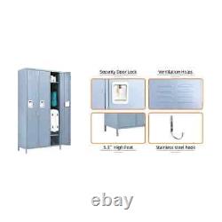 Lockable Freestanding Cabinets, 35.43 in. W x 72 in. H x 15.7 in. D, Light Grey