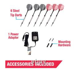 MD Sports Bristle Smart Electronic Dartboard Cabinet Set, Steel Tip Darts