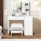 Makeup Vanity Desk, Vanity Mirror With Lights And Table Set With Drawer, Cabinet