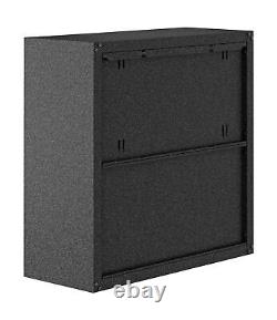 Manhattan Comfort Fortress Floating Garage Storage Cabinet, Black/Grey