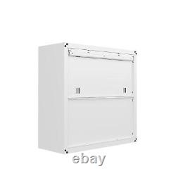 Manhattan Comfort Fortress Floating Set Of 2 Garage Cabinet In White 2-5GMC-WH