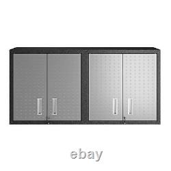 Manhattan Comfort Fortress Floating Set Of 2 Garage Cabinet With Grey 2-5GMC