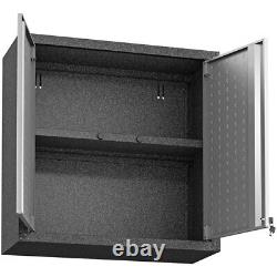 Manhattan Comfort Fortress Metal Floating Garage Cabinets in Grayl (Set of 2)