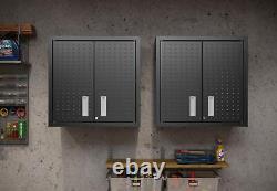 Manhattan Comfort Set Of 2 Garage Cabinet With Charcoal Grey Finish 2-5GMC-CH