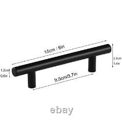 Matte Black Kitchen Cabinet Pulls Stainless Steel Drawer T Bar Handles 6inch Lot