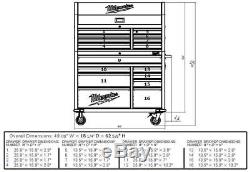 Milwaukee 46 In. 16-Drawer Steel Tool Chest And Rolling Cabinet Set, Textured
