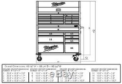 Milwaukee 46 in. 16-Drawer Steel Tool Chest and Rolling Cabinet Set, Textured