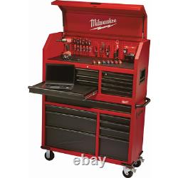 Milwaukee Steel Tool Chest 46 16-Drawer Rolling Cabinet Set Textured Red Black