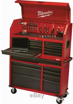 Milwaukee Tool Chest Rolling Cabinet Set 46 in. 16-Drawer Steel Red/Black