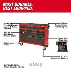 Milwaukee Tool Chest and Rolling Cabinet Set 46 16-Drawer Heavy Duty Steel Red