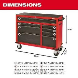 Milwaukee Tool Chest and Rolling Cabinet Set 46 16-Drawer Heavy Duty Steel Red