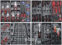 Mobile Tool Cabinet with 4 Drawers, Rolling Tool Sets Tool Storage Box Tool Case