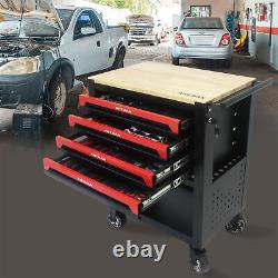 Mobile Tool Cabinet with 4 Drawers, Rolling Tool Sets Tool Storage Box Tool Case