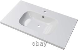 Modern Bathroom Vanity Cabinet Set Dakota Chicago Grey Oak Wood 40 X 33 X 18