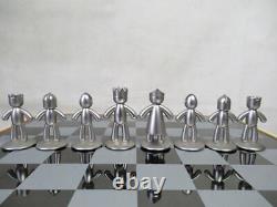 Modern Chess Set Matt And Brushed Stainless Steel Buddy By Umbra+ Cabinet