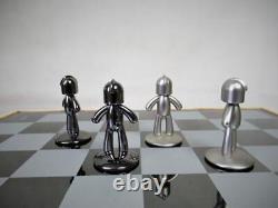 Modern Chess Set Matt And Brushed Stainless Steel Buddy By Umbra+ Cabinet