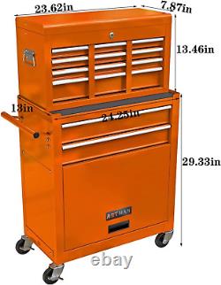 Multifunctional Rolling Tool Chest Set 2 in 1 Detachable 8 Drawer Tool Cabinet w