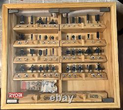 NEW RYOBI A25REO1 (40 pc) 1/4 Shank Carbide Router Bit Set with Storage Cabinet