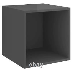 NNEVL 5 Piece TV Cabinet Set High Gloss Grey Engineered Wood