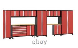 NewAge Bold 3.0 Series 11-piece XP Garage Cabinet Set in Red, SHIP FROM STORE