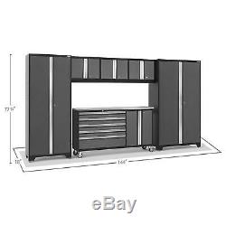 NewAge Products Bold 3.0 6-Pc Set Steel Garage Workbench Cabinets Tool Box Gray