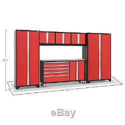 NewAge Products Bold 3.0 6-Pc Set Steel Garage Workbench Cabinets Tool Box Red