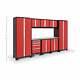 Newage Products Bold 3.0 9-piece Set Garage Storage Tool Cabinets Workbench Red