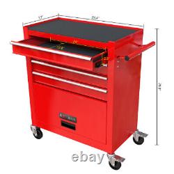 New 4 Drawers Rolling Tool Cart Chest Garage Storage Cabinet Box with Tool Sets