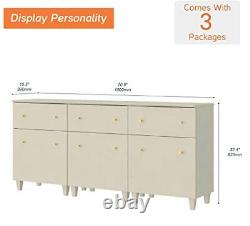 New Set of 3 Storage Cabinets, Kitchen Sideboards with Drawers and Doors