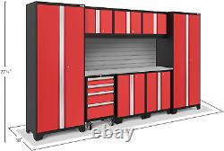 Newage Products Bold Series Red 9 Piece Set, Garage Cabinets, 56290